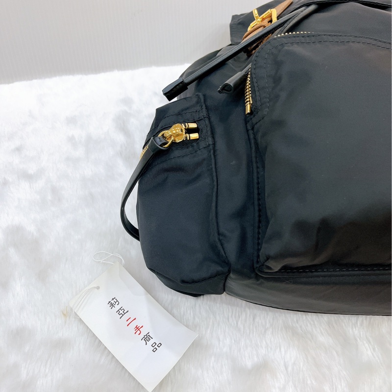 莉亞精品♡Burberry 4014879黑後背包 二手-8