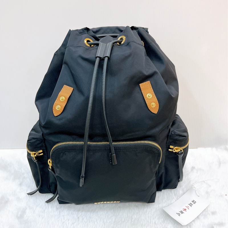 莉亞精品♡Burberry 4014879黑後背包 二手-17