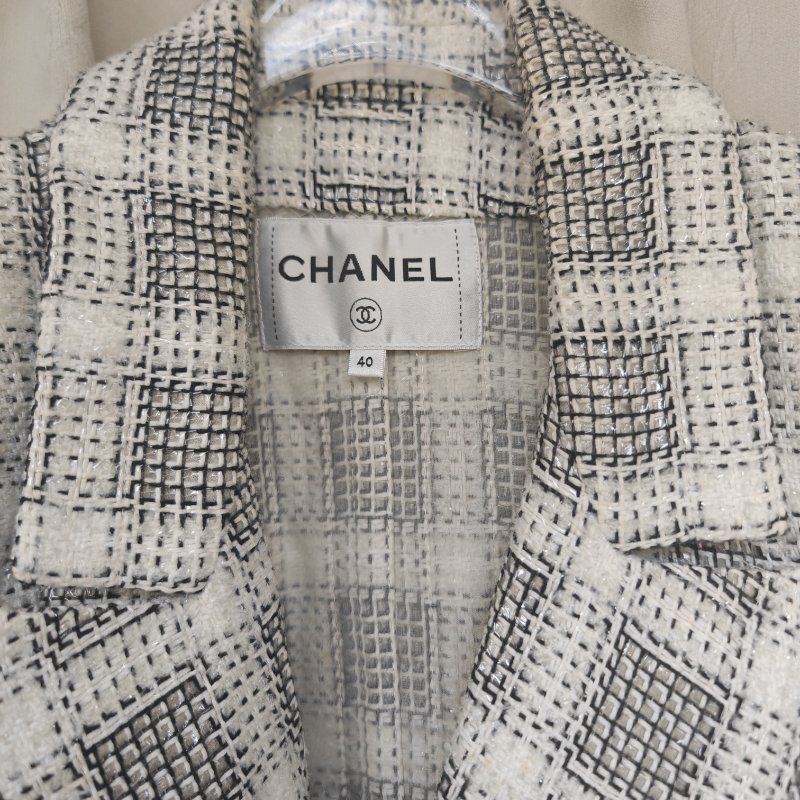 Chanel 爆款黑白格西裝外套 40碼-2