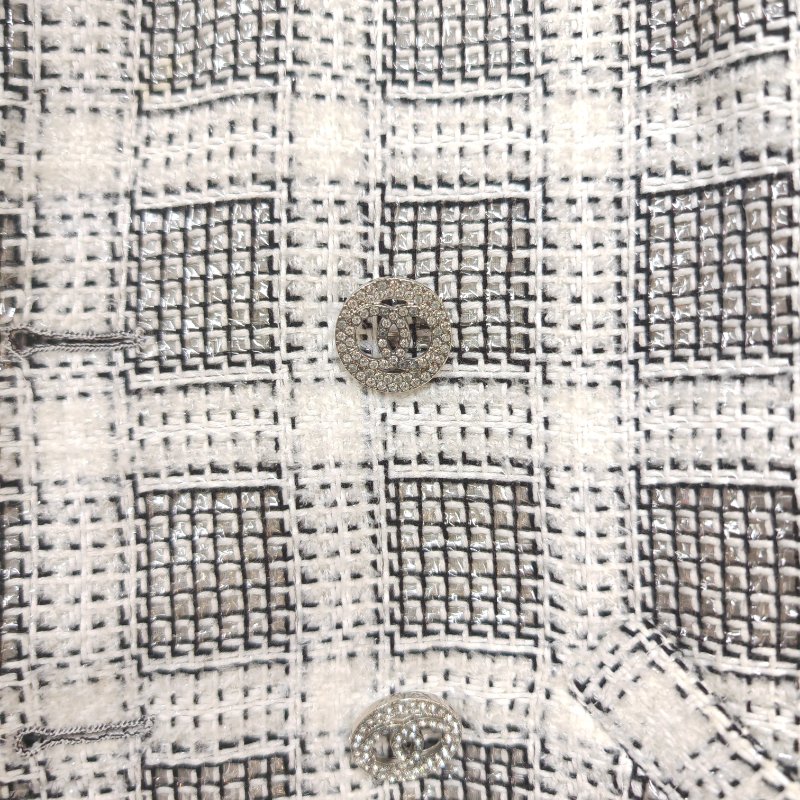 Chanel 爆款黑白格西裝外套 40碼-3
