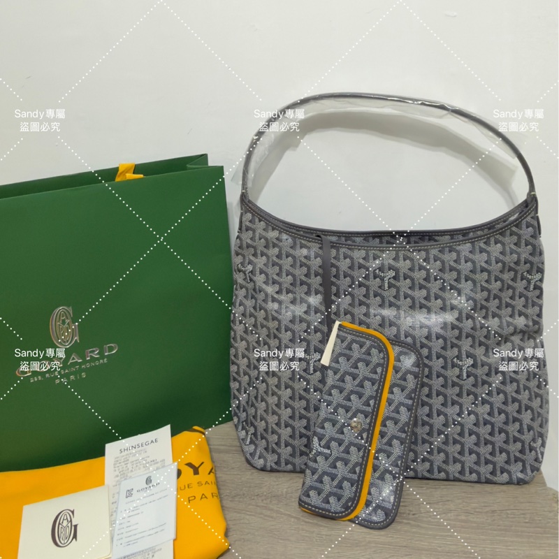 Goyard 狗牙hobo 灰色 全新全配-34