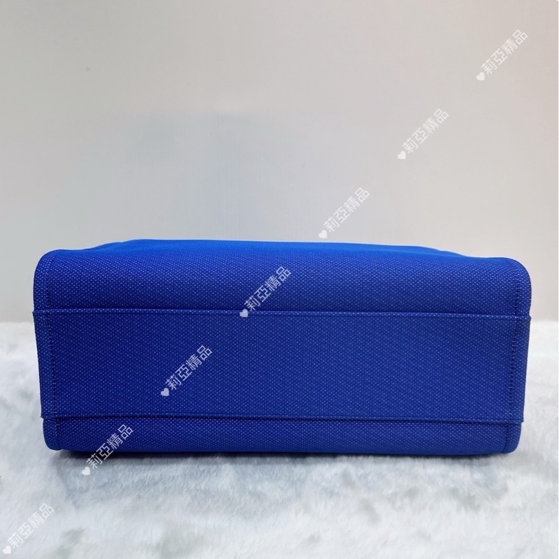 莉亞精品♡Chanel A67001 藍橘沙灘包 二手-11