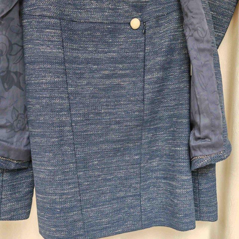 Chanel 香奈兒 藍色雙排釦西裝外套裙子 34碼-2