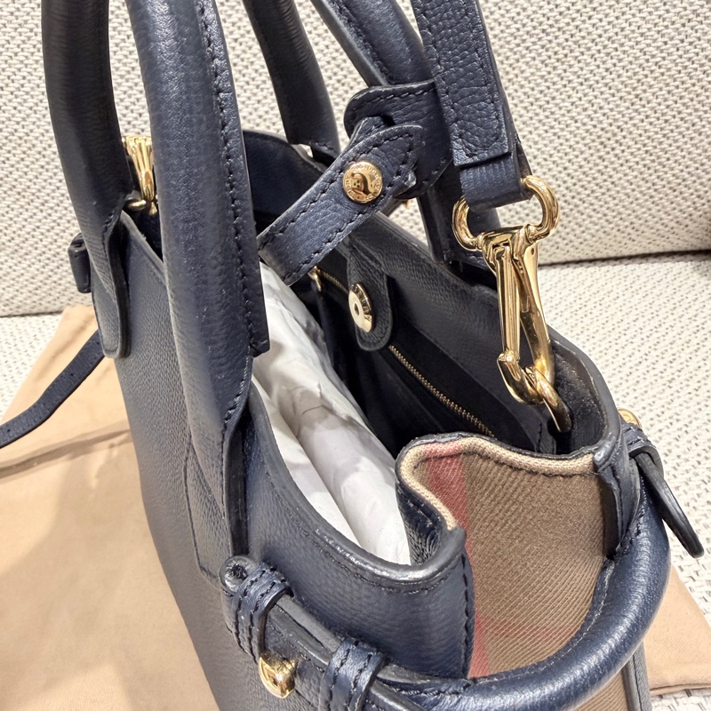Burberry Small Banner Nova Check 2WAY 4023700 Handbag Leather x Canvas-4