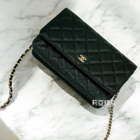 莉亞精品♡Chanel AP0250 經典黑金WOC 二手