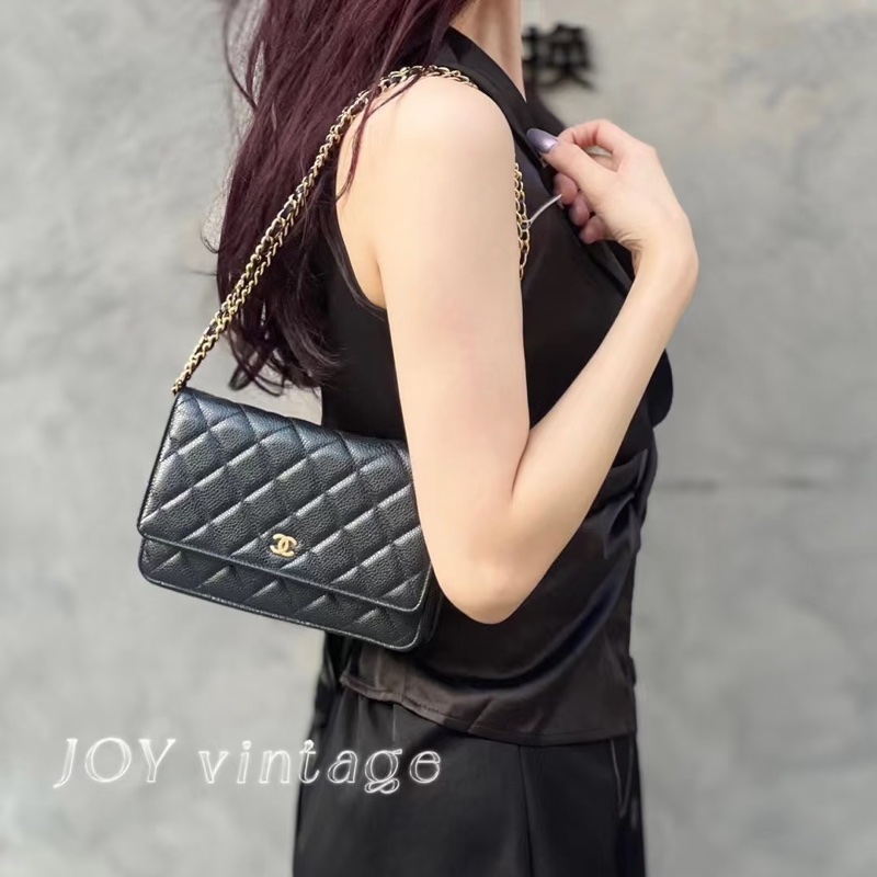 莉亞精品♡Chanel AP0250 經典黑金WOC 二手-1