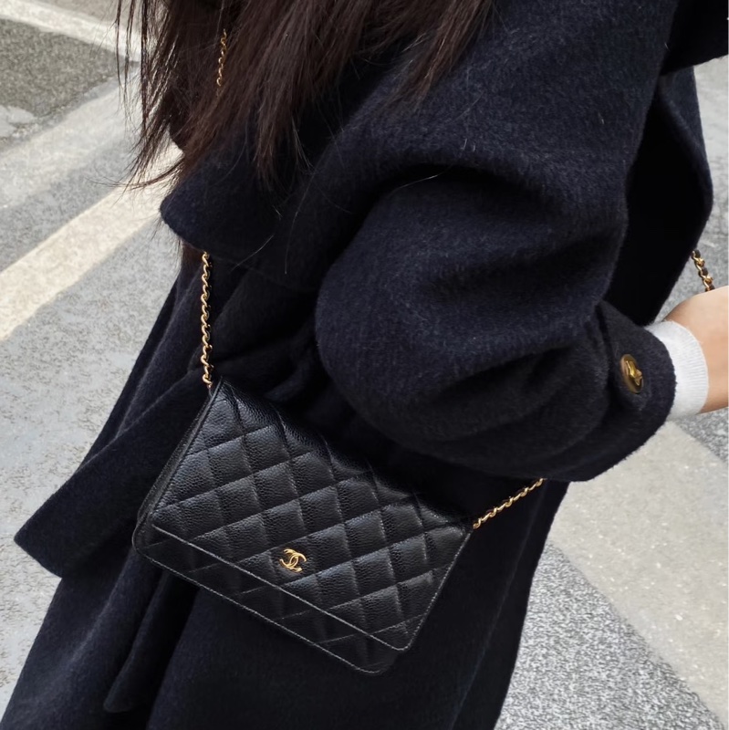 莉亞精品♡Chanel AP0250 經典黑金WOC 二手-2