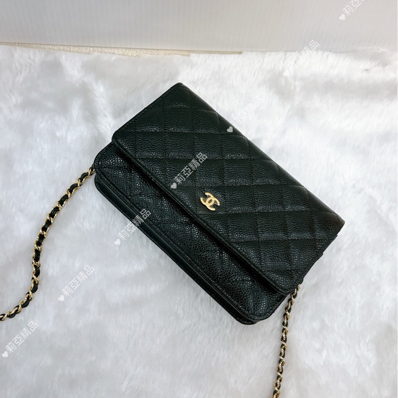 莉亞精品♡Chanel AP0250 經典黑金WOC 二手-4