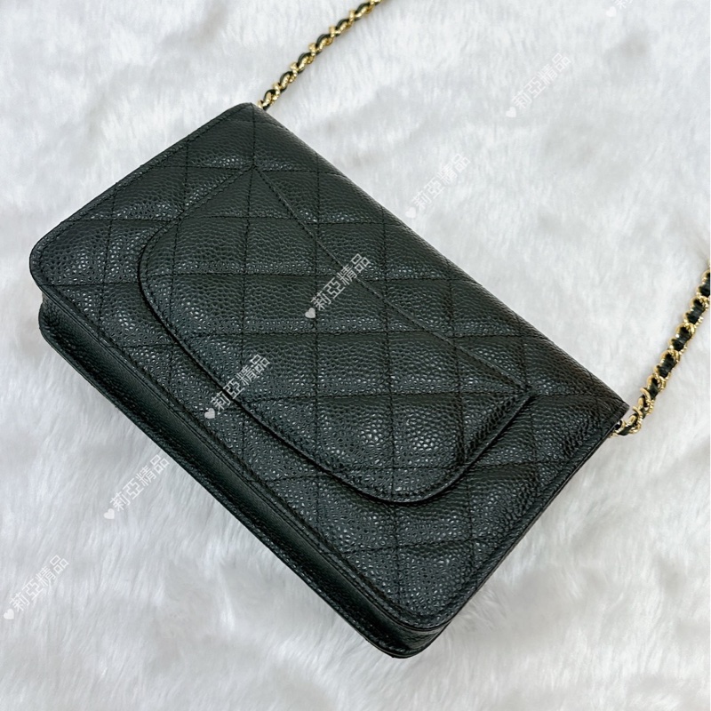 莉亞精品♡Chanel AP0250 經典黑金WOC 二手-5