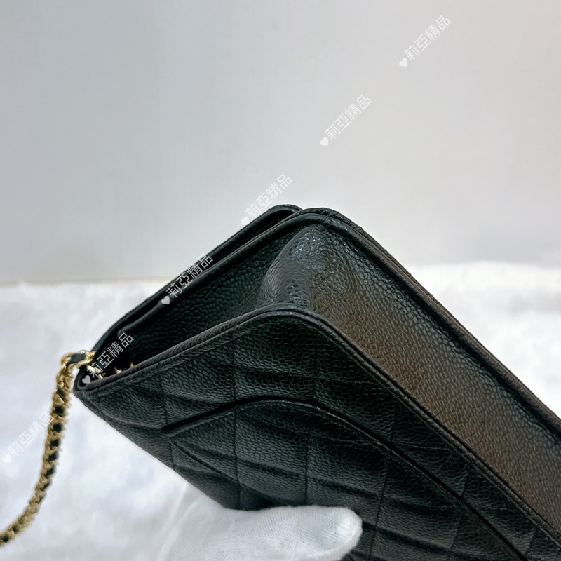 莉亞精品♡Chanel AP0250 經典黑金WOC 二手-7