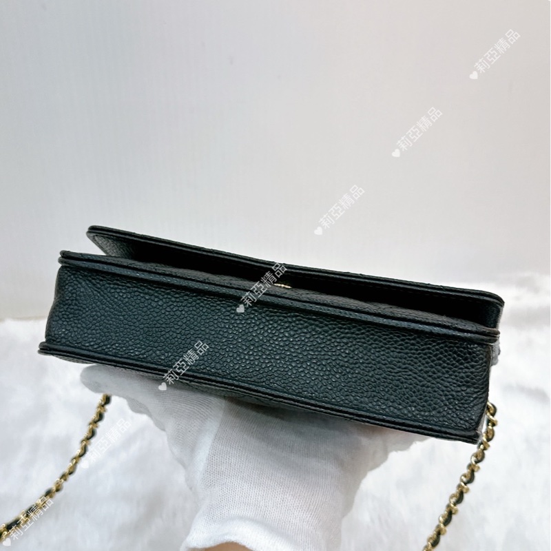 莉亞精品♡Chanel AP0250 經典黑金WOC 二手-8