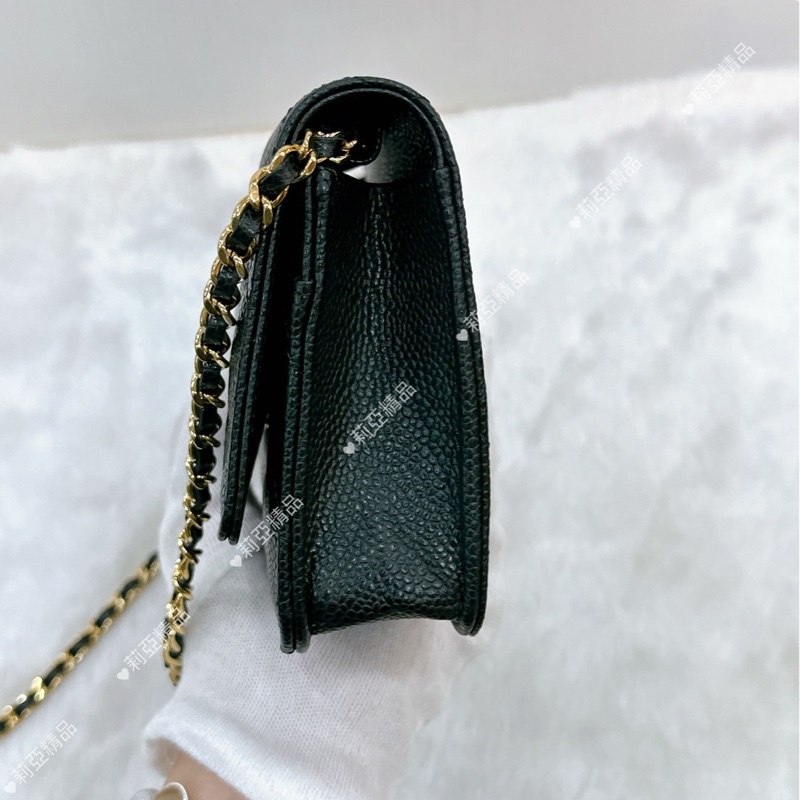莉亞精品♡Chanel AP0250 經典黑金WOC 二手-9