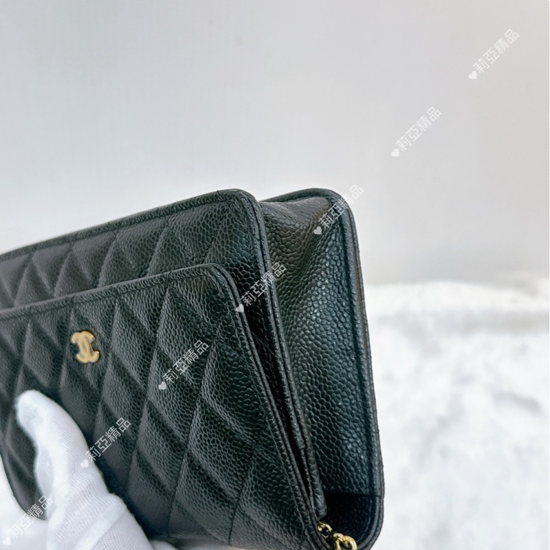 莉亞精品♡Chanel AP0250 經典黑金WOC 二手-12