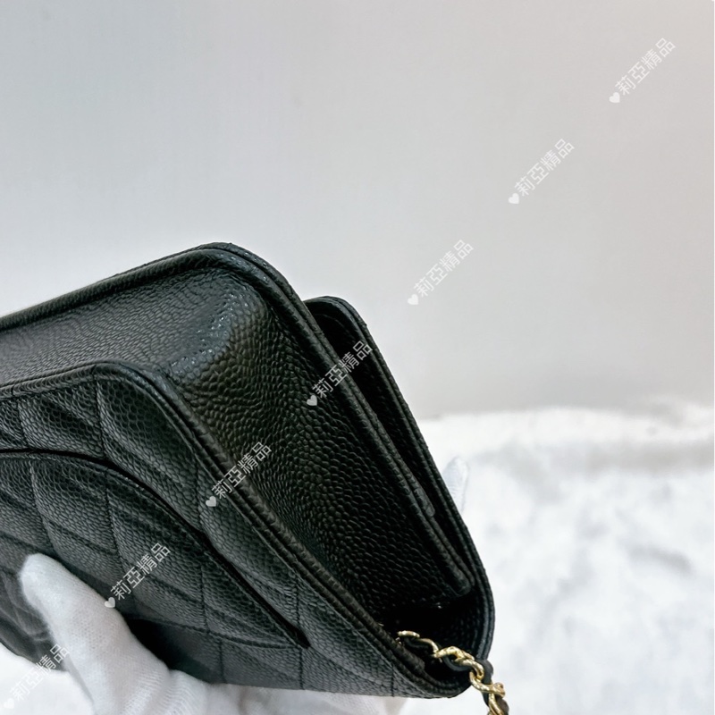 莉亞精品♡Chanel AP0250 經典黑金WOC 二手-14