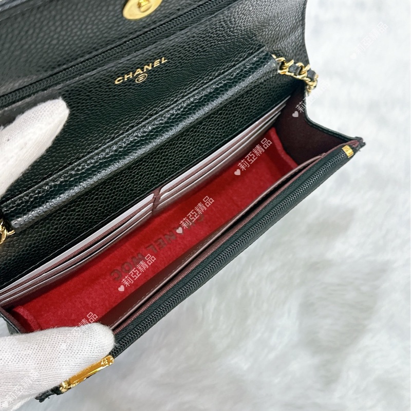 莉亞精品♡Chanel AP0250 經典黑金WOC 二手-16