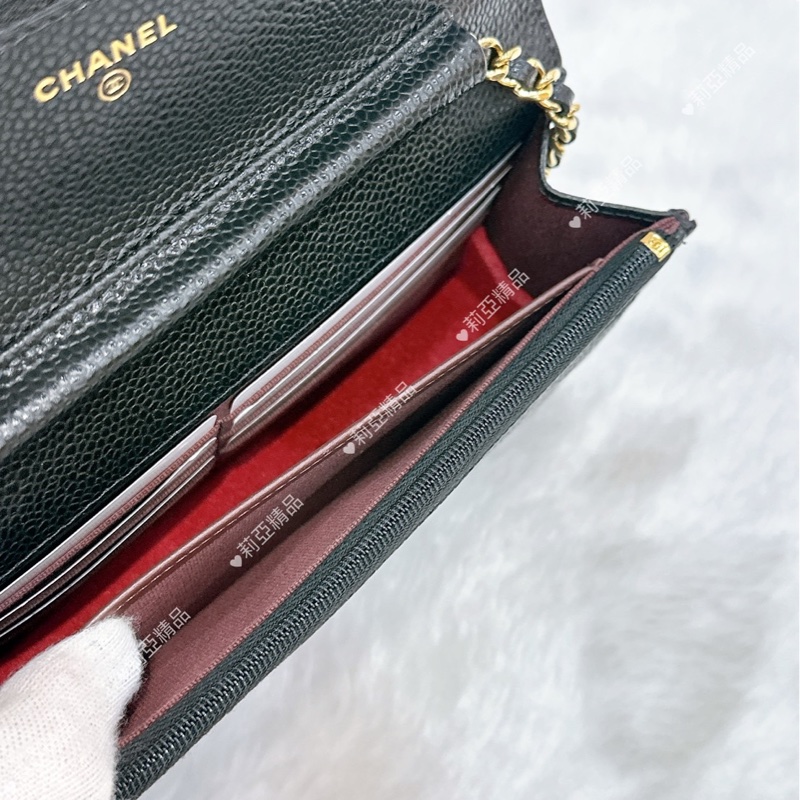 莉亞精品♡Chanel AP0250 經典黑金WOC 二手-17