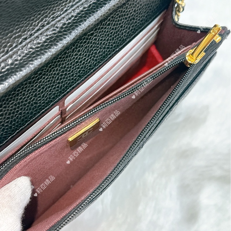 莉亞精品♡Chanel AP0250 經典黑金WOC 二手-18