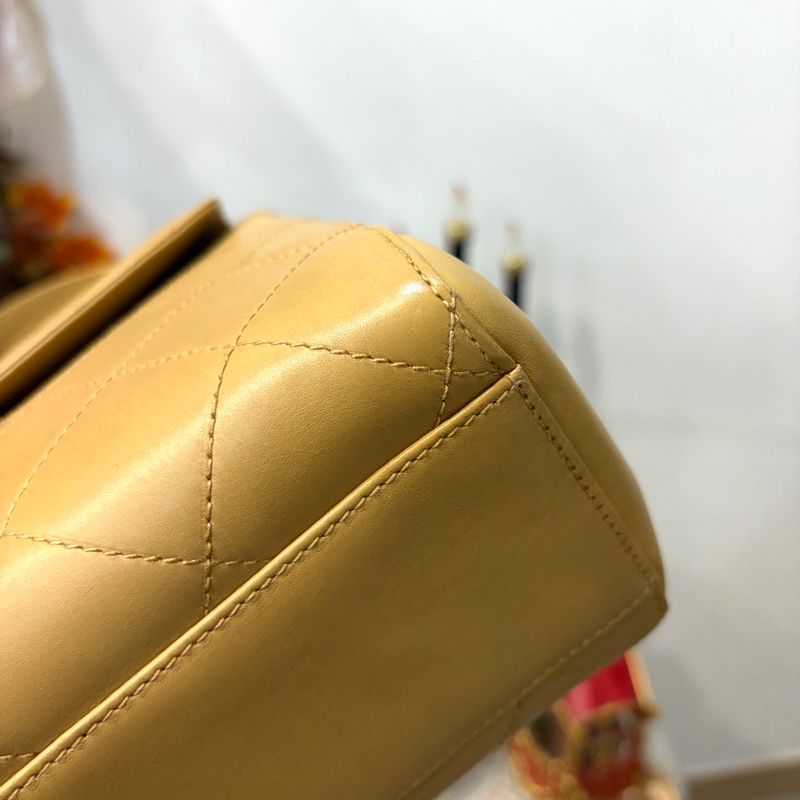 Chanel 香奈兒 Kelly 中古 奶茶色 米色 老香 腋下-11