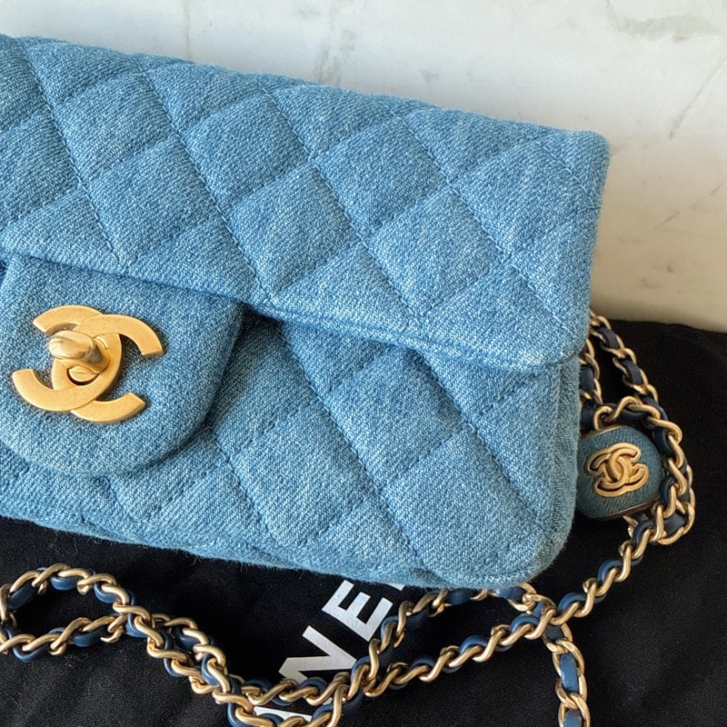 近全新✨Chanel CF20 coco 牛仔金球 鏈條包  芯片款晶片款 有購證 情人節禮物-2