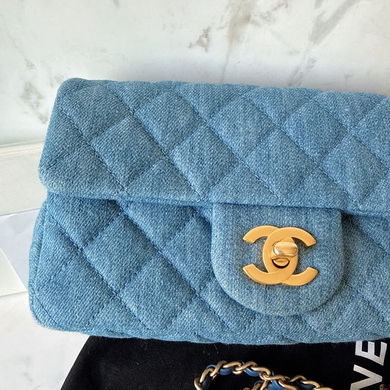 近全新✨Chanel CF20 coco 牛仔金球 鏈條包  芯片款晶片款 有購證 情人節禮物-6