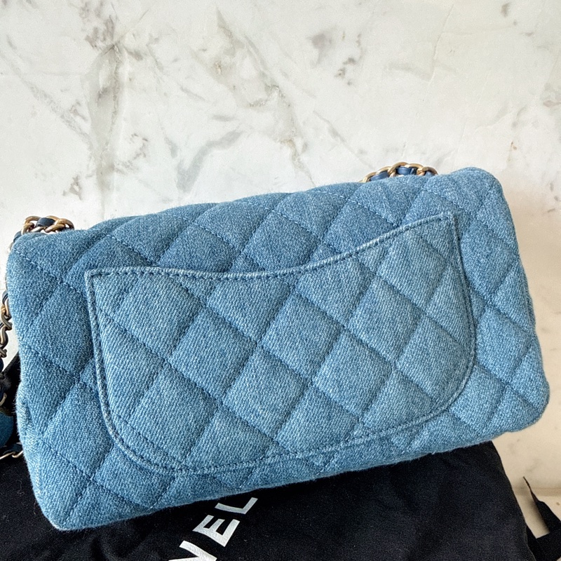 近全新✨Chanel CF20 coco 牛仔金球 鏈條包  芯片款晶片款 有購證 情人節禮物-8