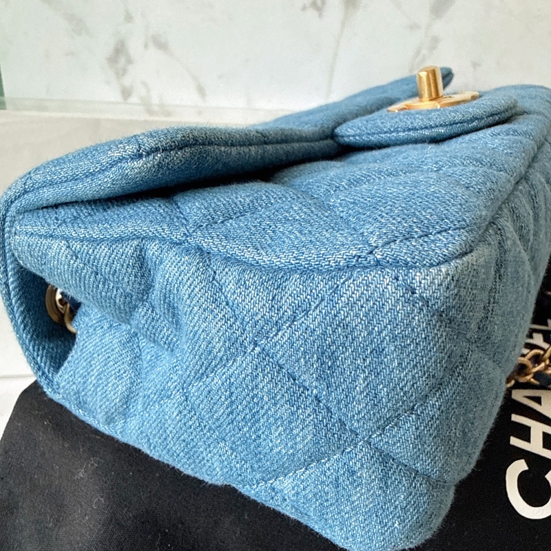 近全新✨Chanel CF20 coco 牛仔金球 鏈條包  芯片款晶片款 有購證 情人節禮物-12