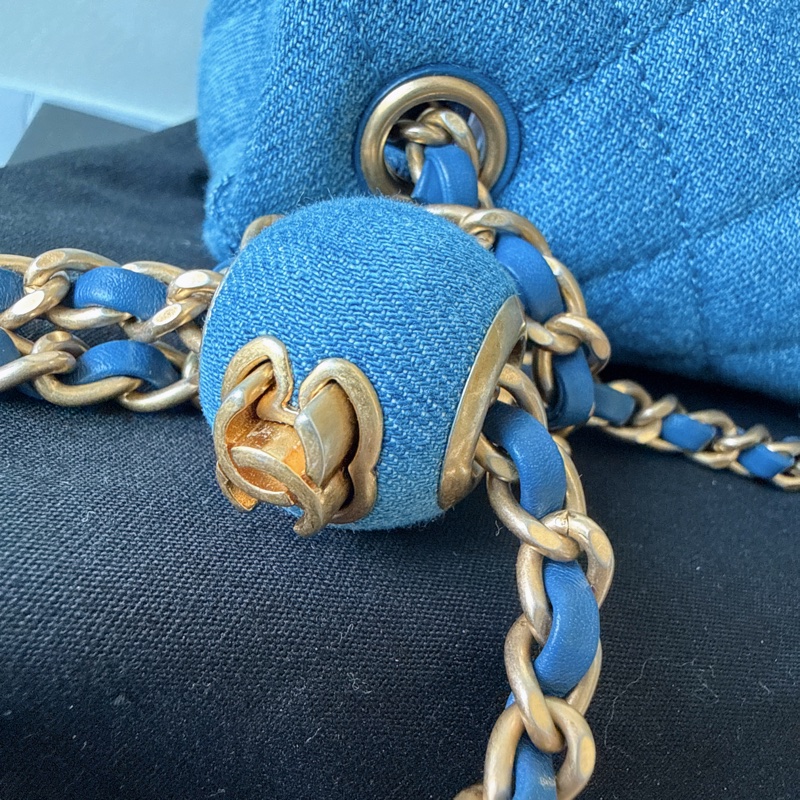 近全新✨Chanel CF20 coco 牛仔金球 鏈條包  芯片款晶片款 有購證 情人節禮物-17