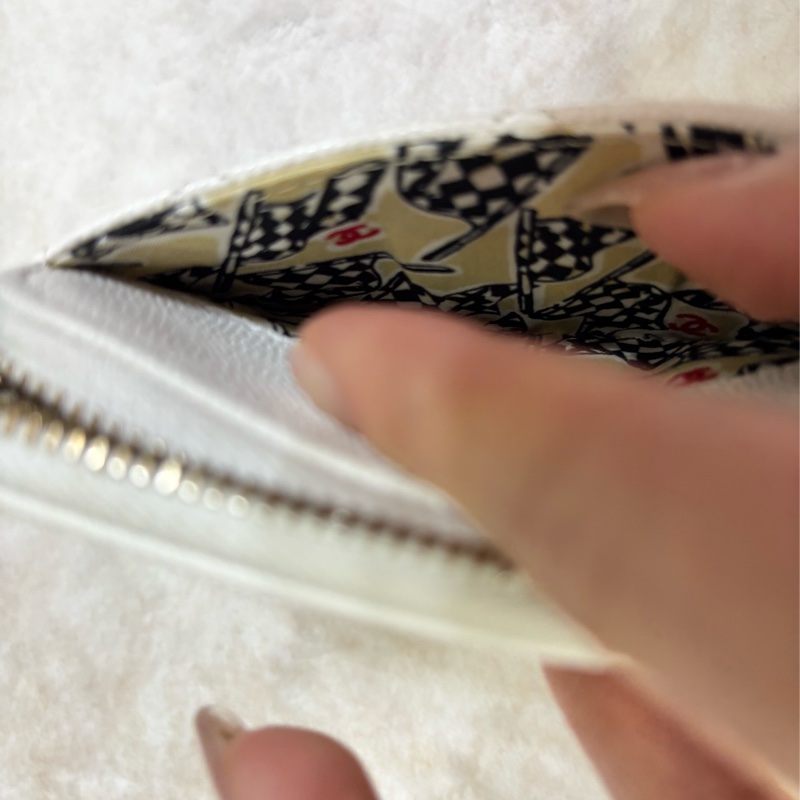 Chanel 粒紋小牛皮零錢包 吐司包零錢包 白色🤍 芯片款-14