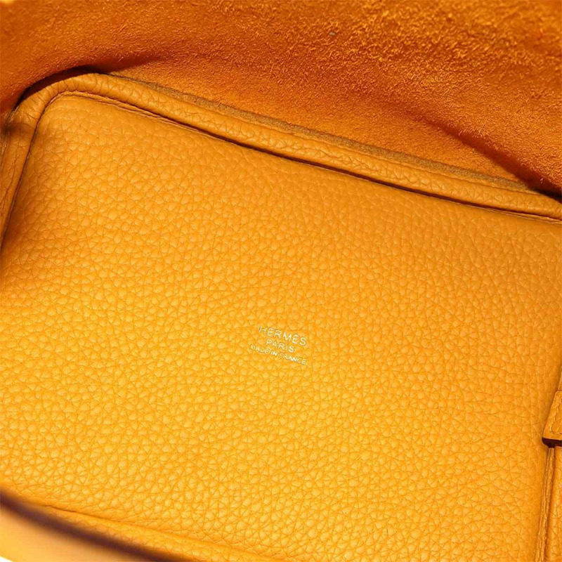 Hermes Hermès Picotin Lock PM 手提包，採用 Taurillon Clemence 皮革，並帶有“Jaune Ambre”D 印記。-6