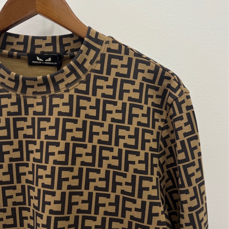 Fendilor  54碼 王總25-13 咖色FF長袖加絨T恤 size-1