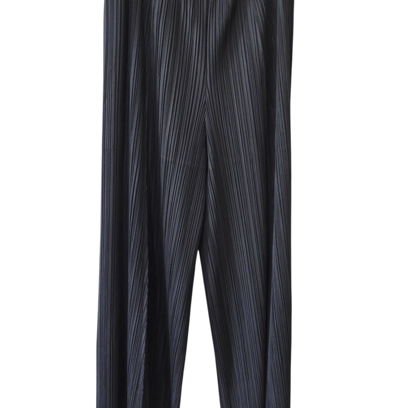 pleats please 黑色寬褲。-1