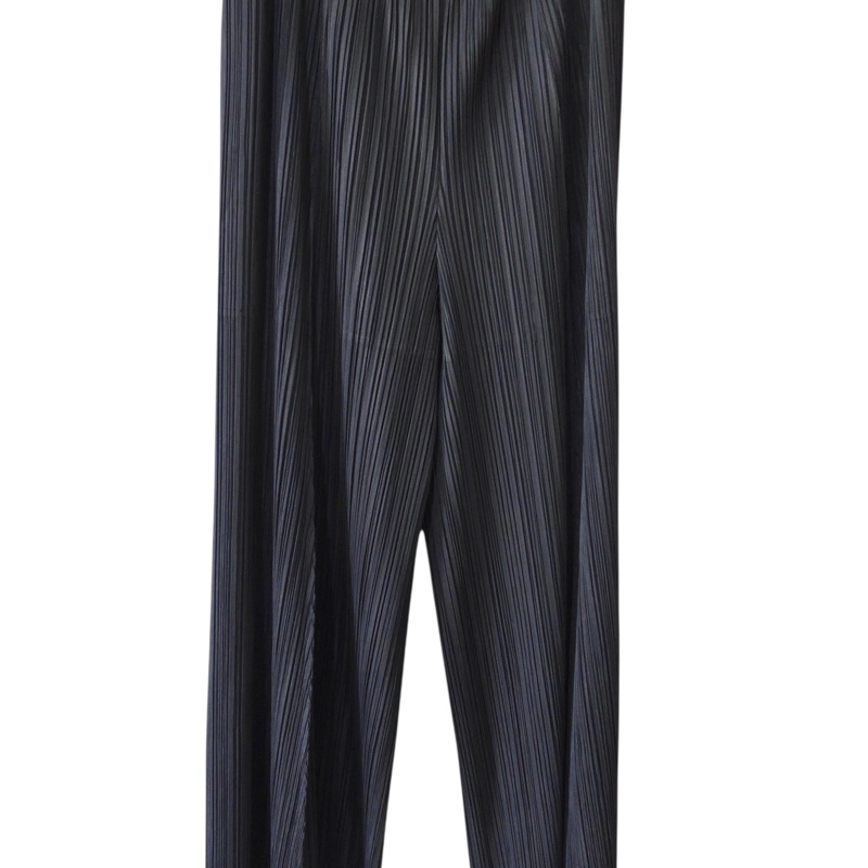 pleats please 黑色寬褲。-2