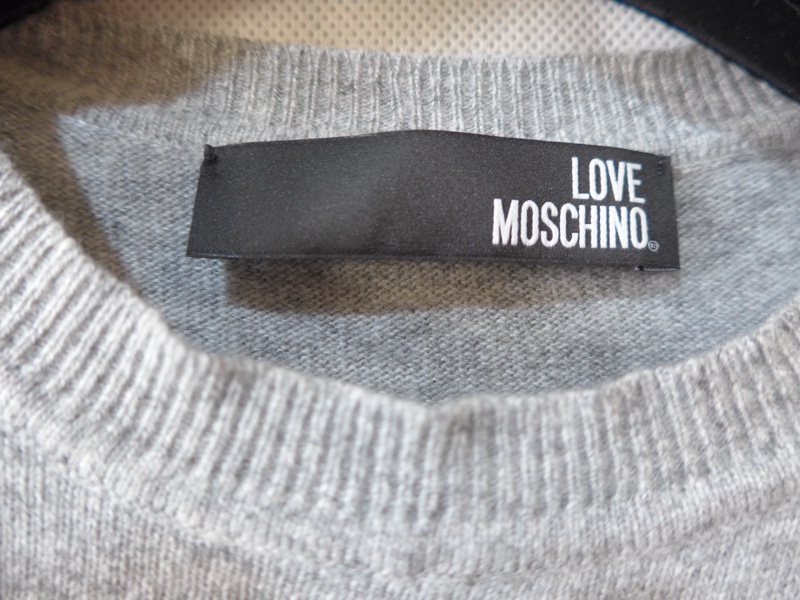 MOSCHINO 灰色愛心短袖針織洋裝-3