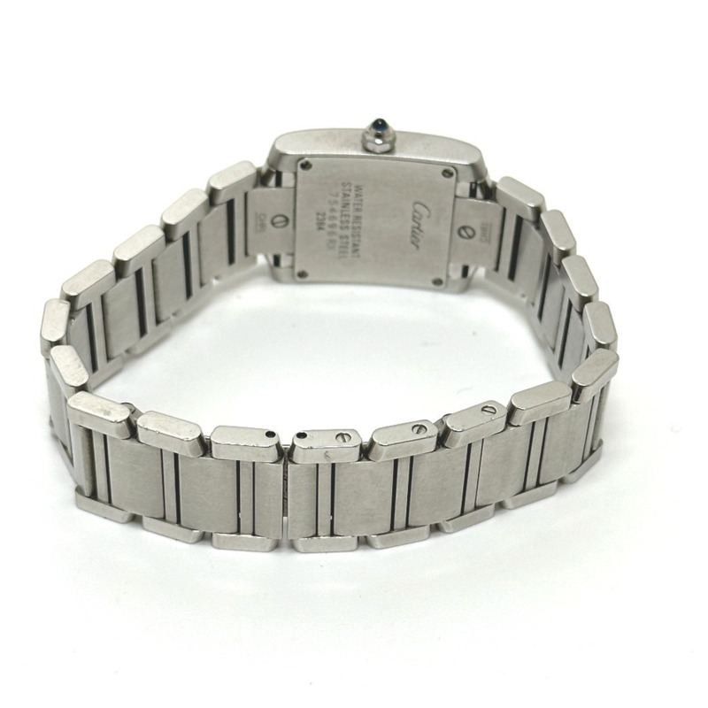 卡地亞 Tank Française SM 石英腕錶，不鏽鋼，女士，銀色，W51008Q3-4