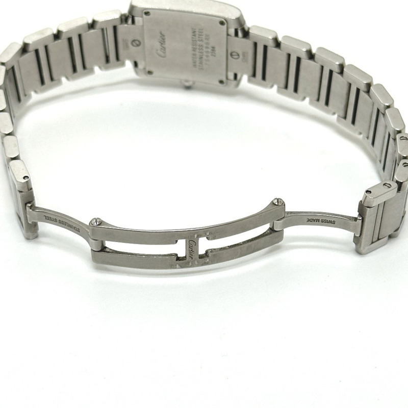 卡地亞 Tank Française SM 石英腕錶，不鏽鋼，女士，銀色，W51008Q3-6