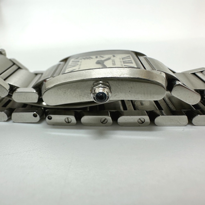 卡地亞 Tank Française SM 石英腕錶，不鏽鋼，女士，銀色，W51008Q3-11