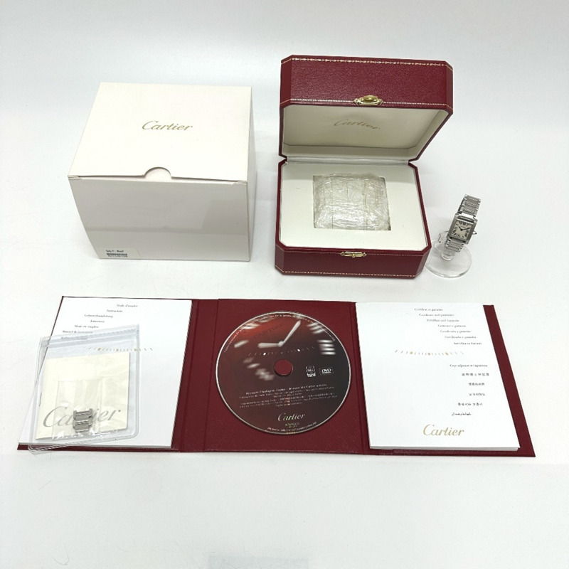 卡地亞 Tank Française SM 石英腕錶，不鏽鋼，女士，銀色，W51008Q3-15