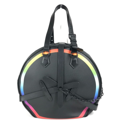 路易威登 M30335 Taiga Rainbow Soft Hat Trunk Bag 斜背包/肩背包，皮革材質，男女款，石楠黃/黑色