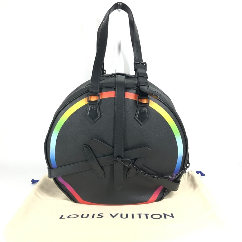 路易威登 M30335 Taiga Rainbow Soft Hat Trunk Bag 斜背包/肩背包，皮革材質，男女款，石楠黃/黑色-16