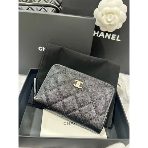 Chanel 經典款 黑金 加大款 零錢包 卡包 短夾 2025/09台灣購證