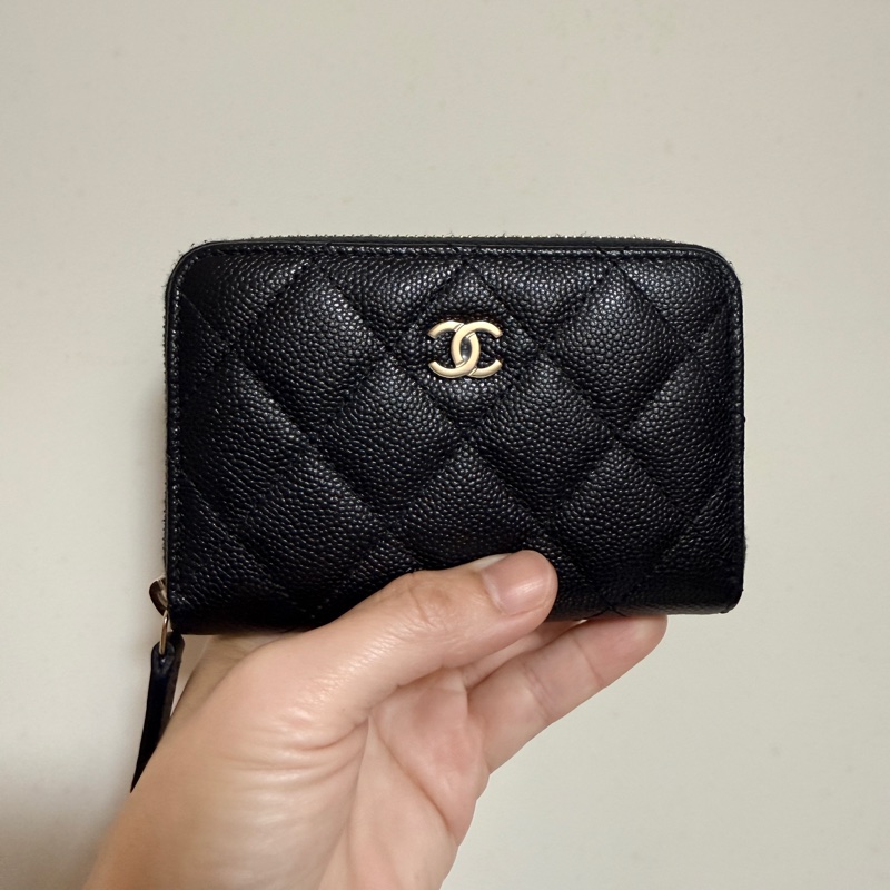 Chanel 經典款 黑金 加大加大加大款      零錢包 卡包 短夾 2025/09台灣購證-0