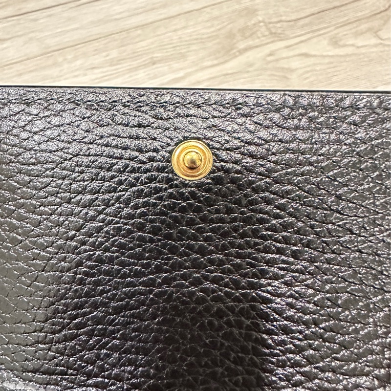 GUCCI GG 皮革帆布雙色壓釦短夾-18