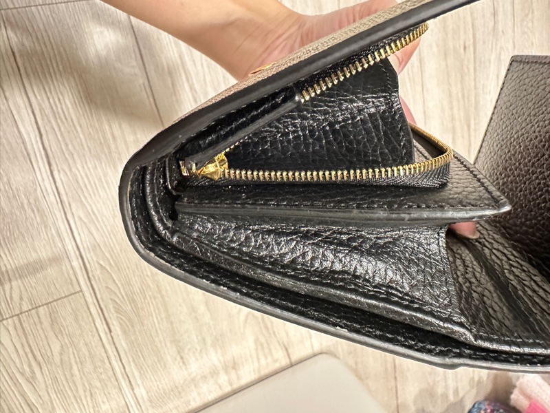 GUCCI GG 皮革帆布雙色壓釦短夾-20