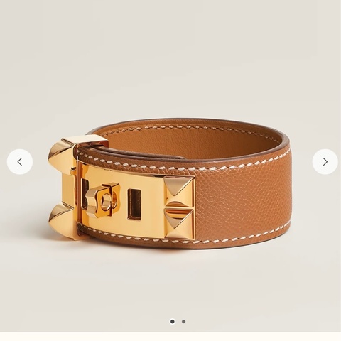 未使用過Hermes 愛馬仕Collier de Chien 24小牛皮手環