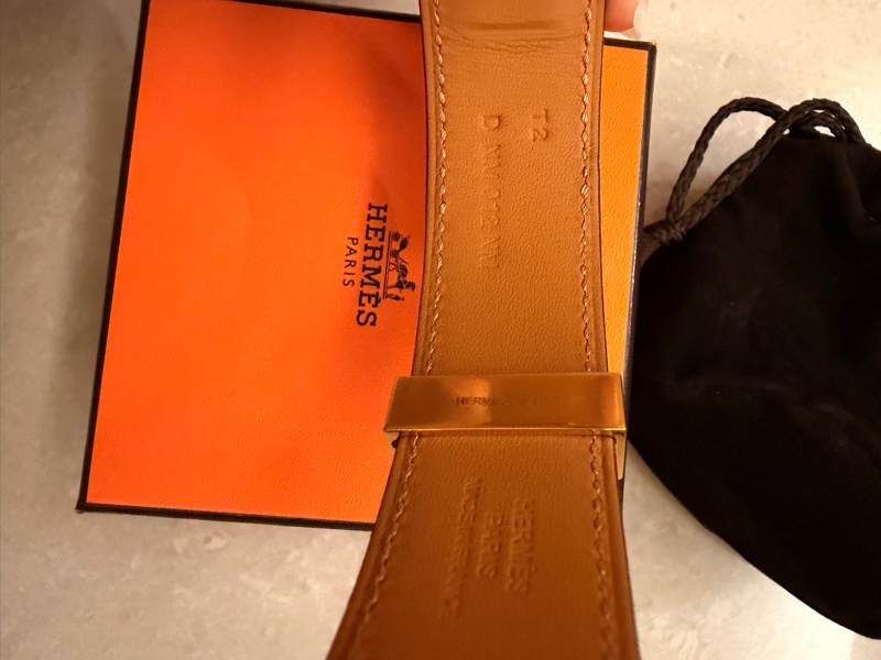 未使用過Hermes 愛馬仕Collier de Chien 24小牛皮手環-2