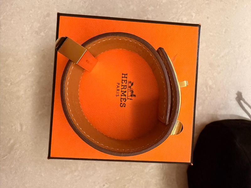 未使用過Hermes 愛馬仕Collier de Chien 24小牛皮手環-3