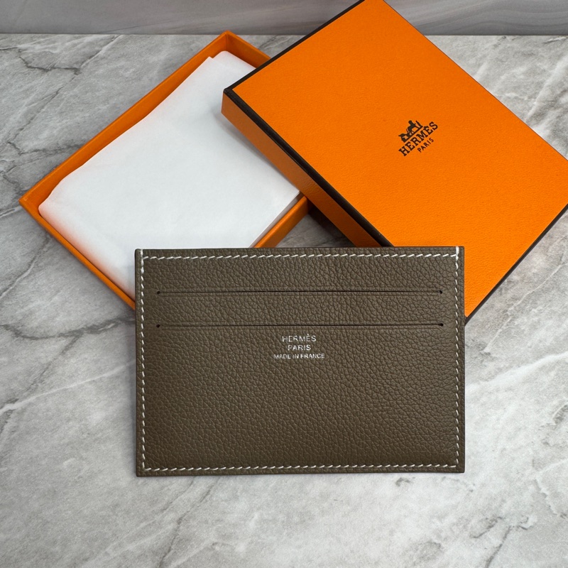 全新 附紙袋 HERMES 愛馬仕 Citizen Twill卡夾 (麻繩灰 絲巾內裏）男士 台灣專櫃公司貨-0