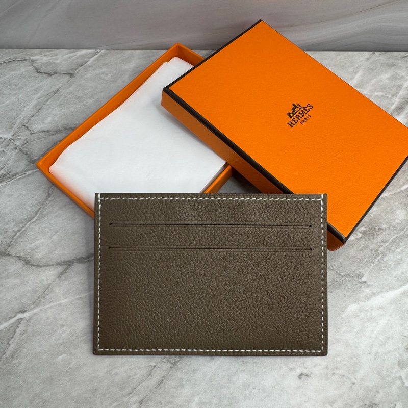全新 附紙袋 HERMES 愛馬仕 Citizen Twill卡夾 (麻繩灰 絲巾內裏）男士 台灣專櫃公司貨-1
