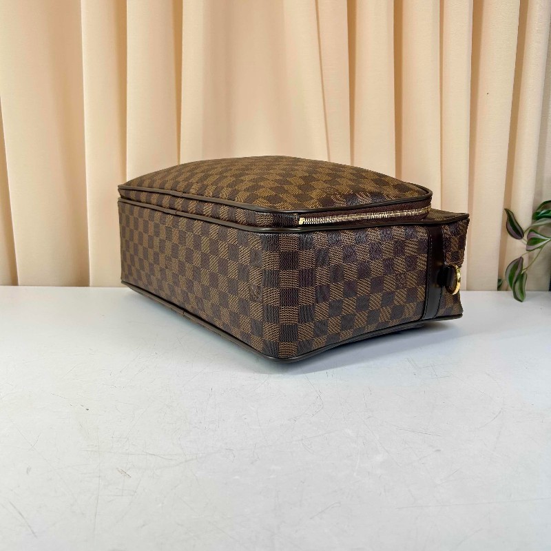 LV路易威登 棕色棋盤格男士電腦公事包 帶肩帶-3