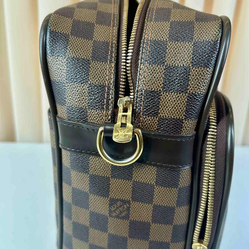 LV路易威登 棕色棋盤格男士電腦公事包 帶肩帶-4